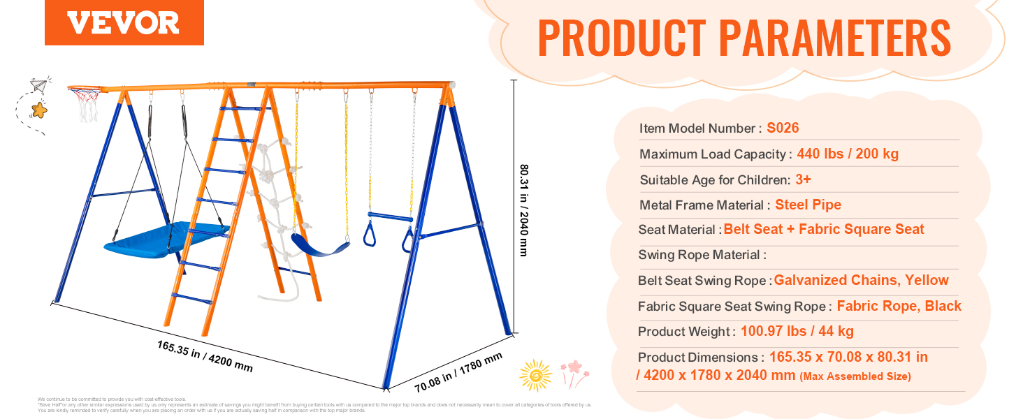 Swing Sets,Backyard,6 in 1