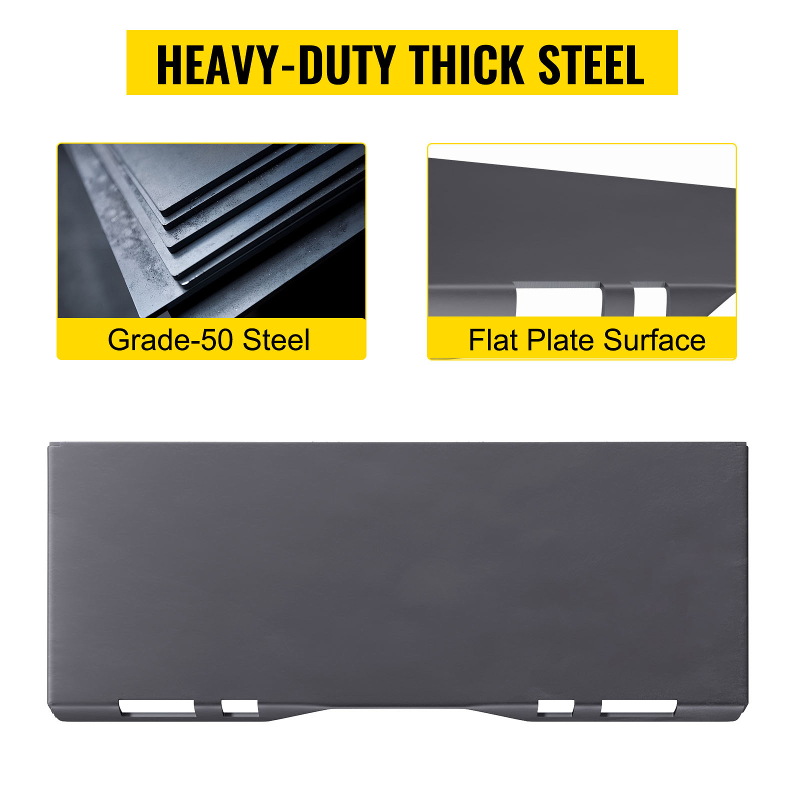 VEVOR Skid Steer Mount Plate Thick Skid Steer Attachment Plate Steel Quick Attachment Loader Plate with 3 Additional Welding Rods Easy to Weld or Bolt to Different Accessories (1/2")