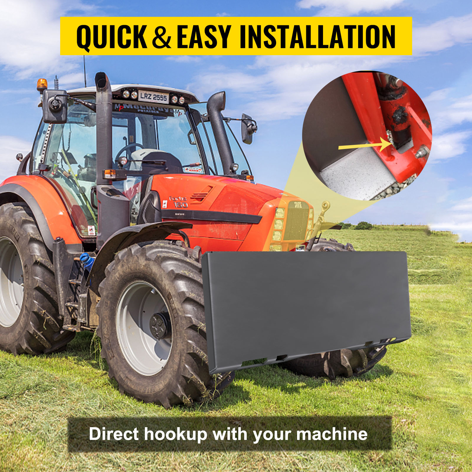 VEVOR Skid Steer Mount Plate Thick Skid Steer Attachment Plate Steel Quick Attachment Loader Plate with 3 Additional Welding Rods Easy to Weld or Bolt to Different Accessories (1/2")