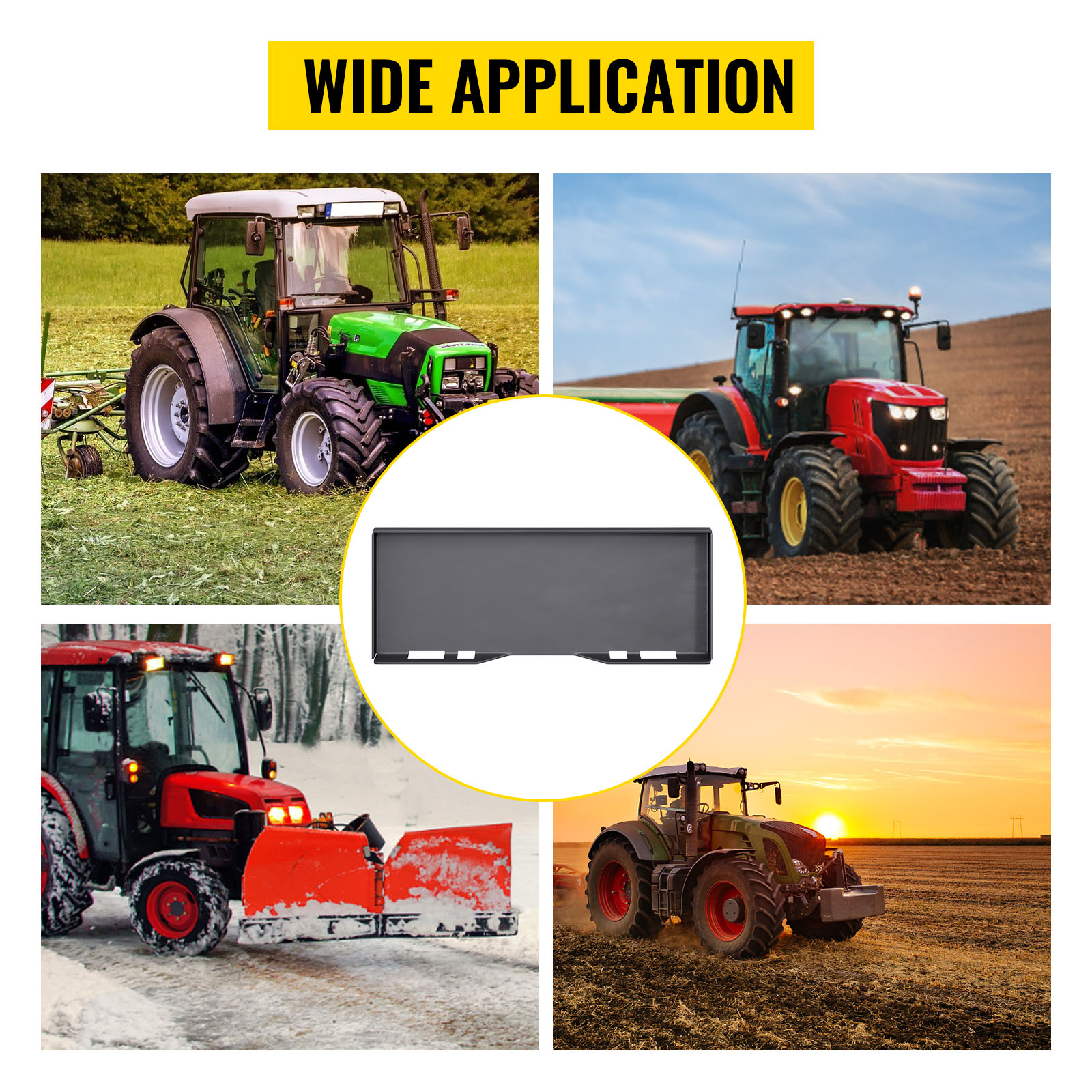VEVOR Skid Steer Mount Plate Thick Skid Steer Attachment Plate Steel Quick Attachment Loader Plate with 3 Additional Welding Rods Easy to Weld or Bolt to Different Accessories (1/2")