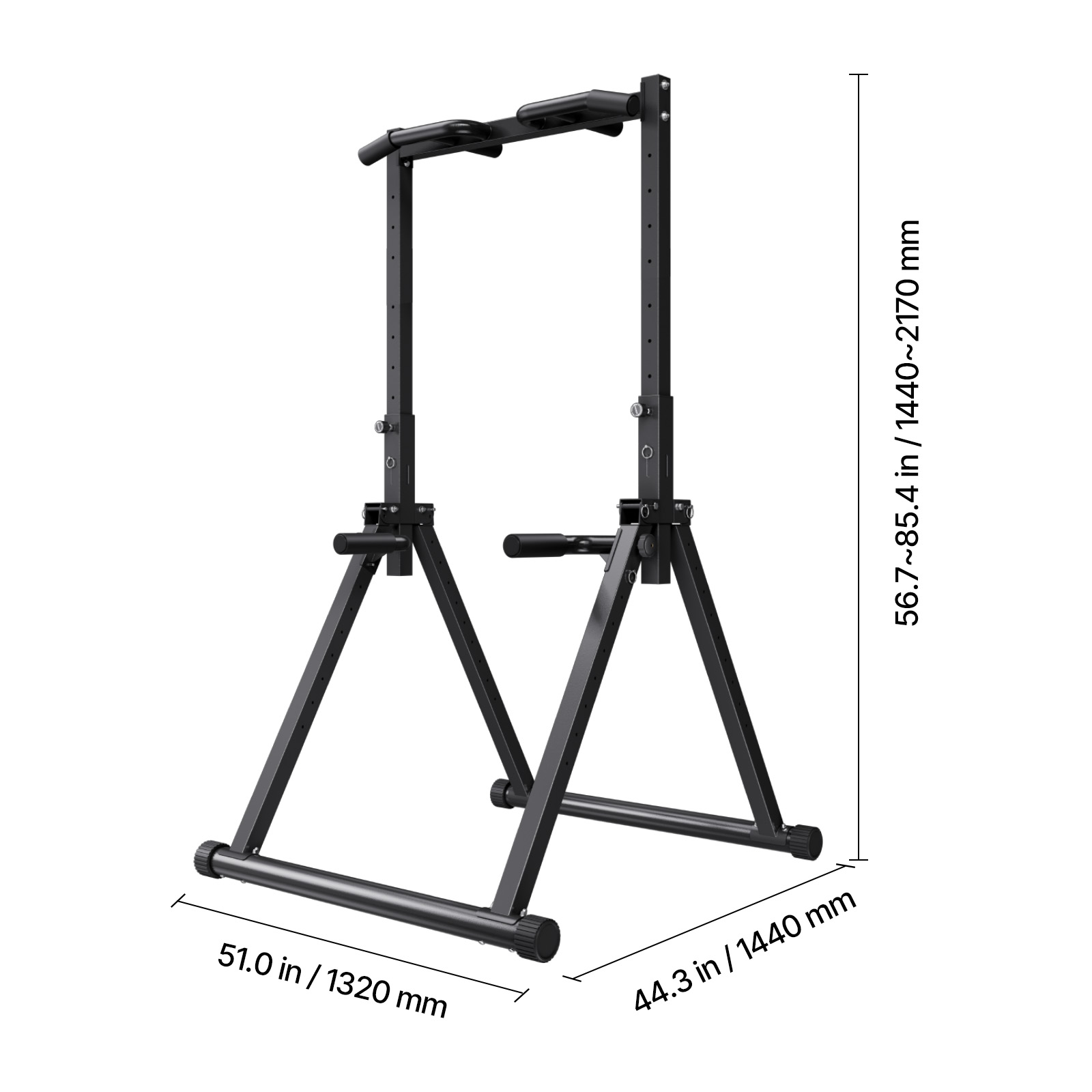 Uimoso Pull Up Bar 330 LBS Dip Station with Stable H-Shaped Base & Back Support
