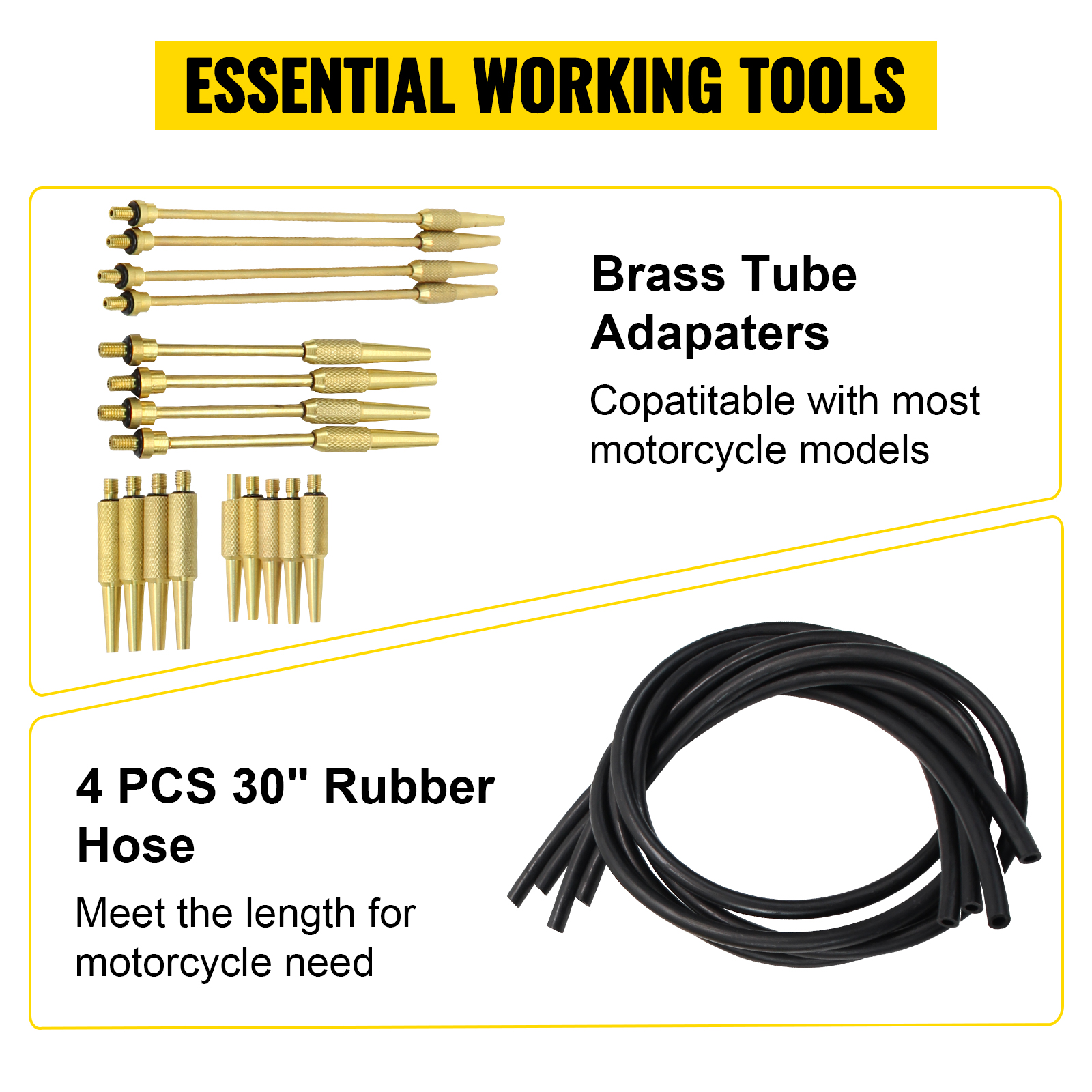 Randaco Kit d'outils de jauges de Dépressiomètre synchronisateur de vide de  carburateur