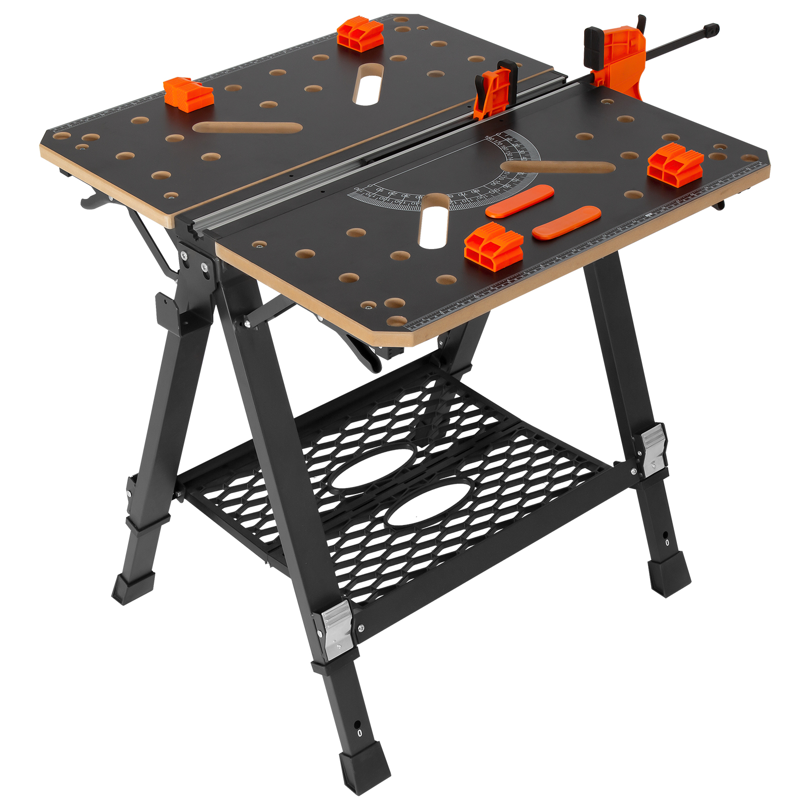 VEVOR Établi Garage Atelier Table de Travail Réglable 4 Roulettes 155 x 51  cm