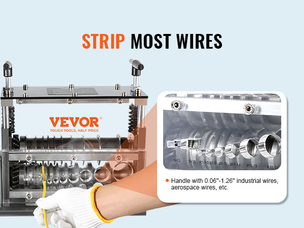 VEVOR Machine a Denuder Electrique 1,5-32 mm Denudeur Cable Auto