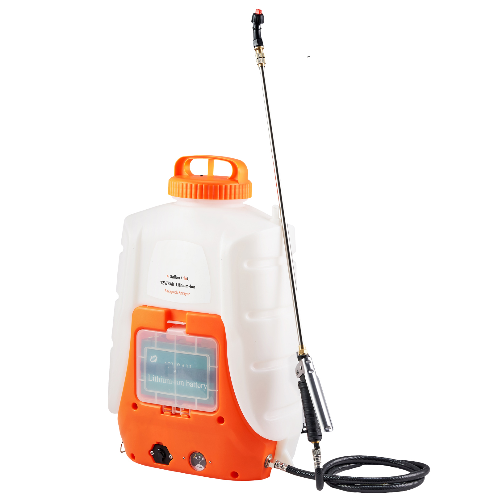 Battery Powered Backpack Sprayer with Wheel 4 Gal Tank 0-94 PSI Adjustable - Picture 12 of 26