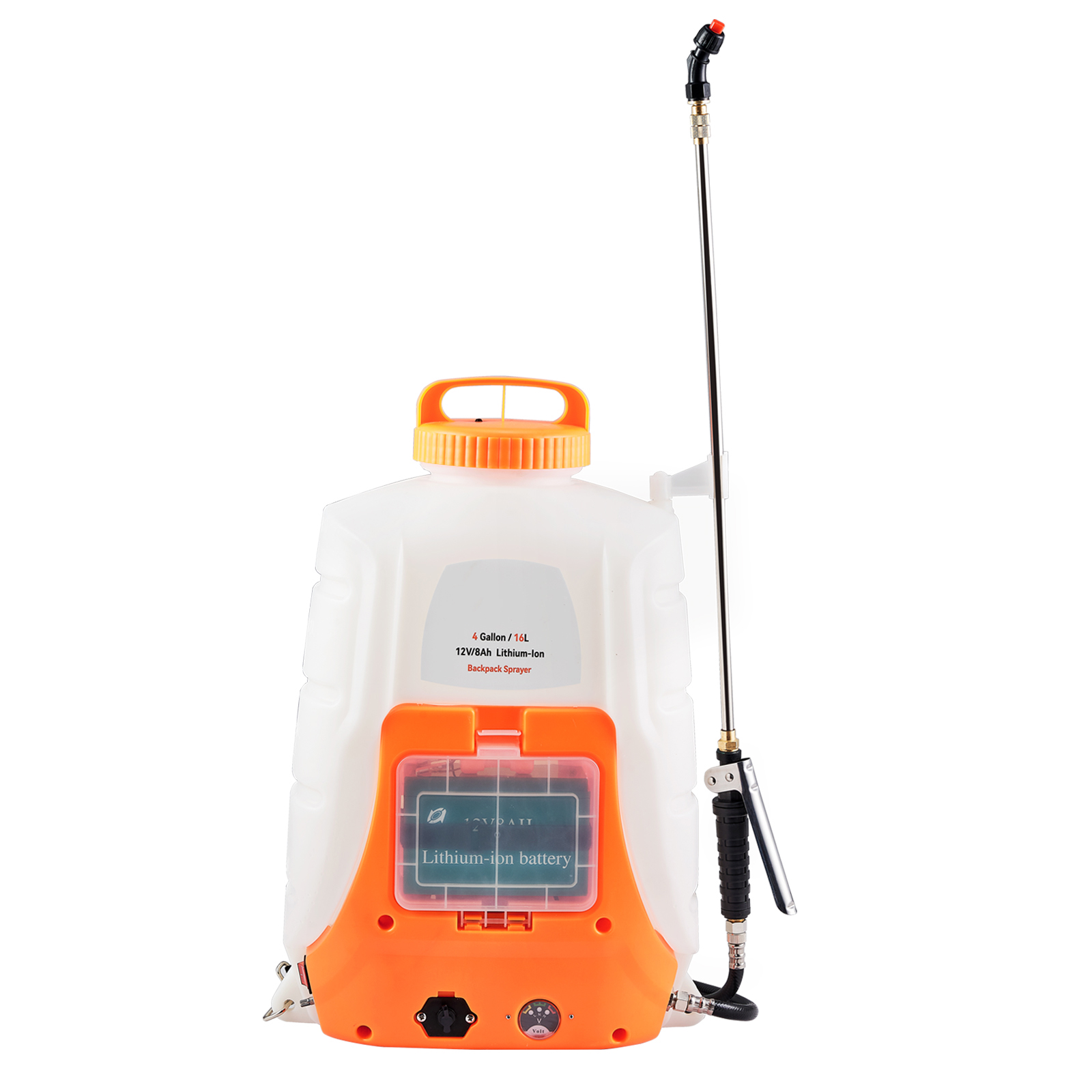 Battery Powered Backpack Sprayer with Wheel 4 Gal Tank 0-94 PSI Adjustable - Picture 11 of 26