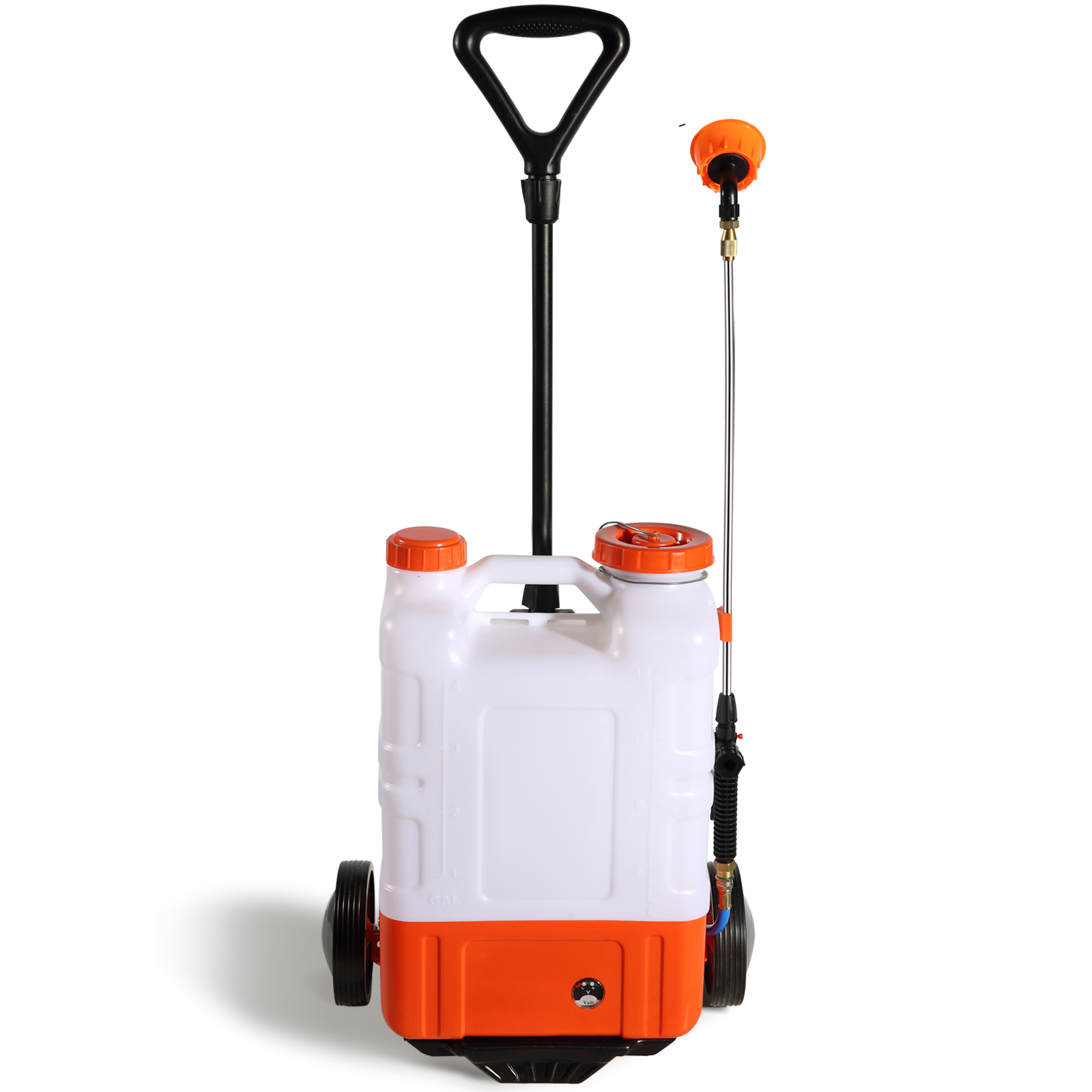 Battery Powered Backpack Sprayer with Wheel 4 Gal Tank 0-94 PSI Adjustable - Picture 24 of 26
