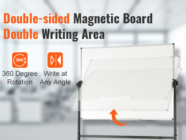Tableau Blanc magnétique fixe sur pied deux faces d'écriture