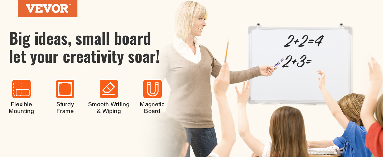 magnetic whiteboard, 24x18in, Dry Erase