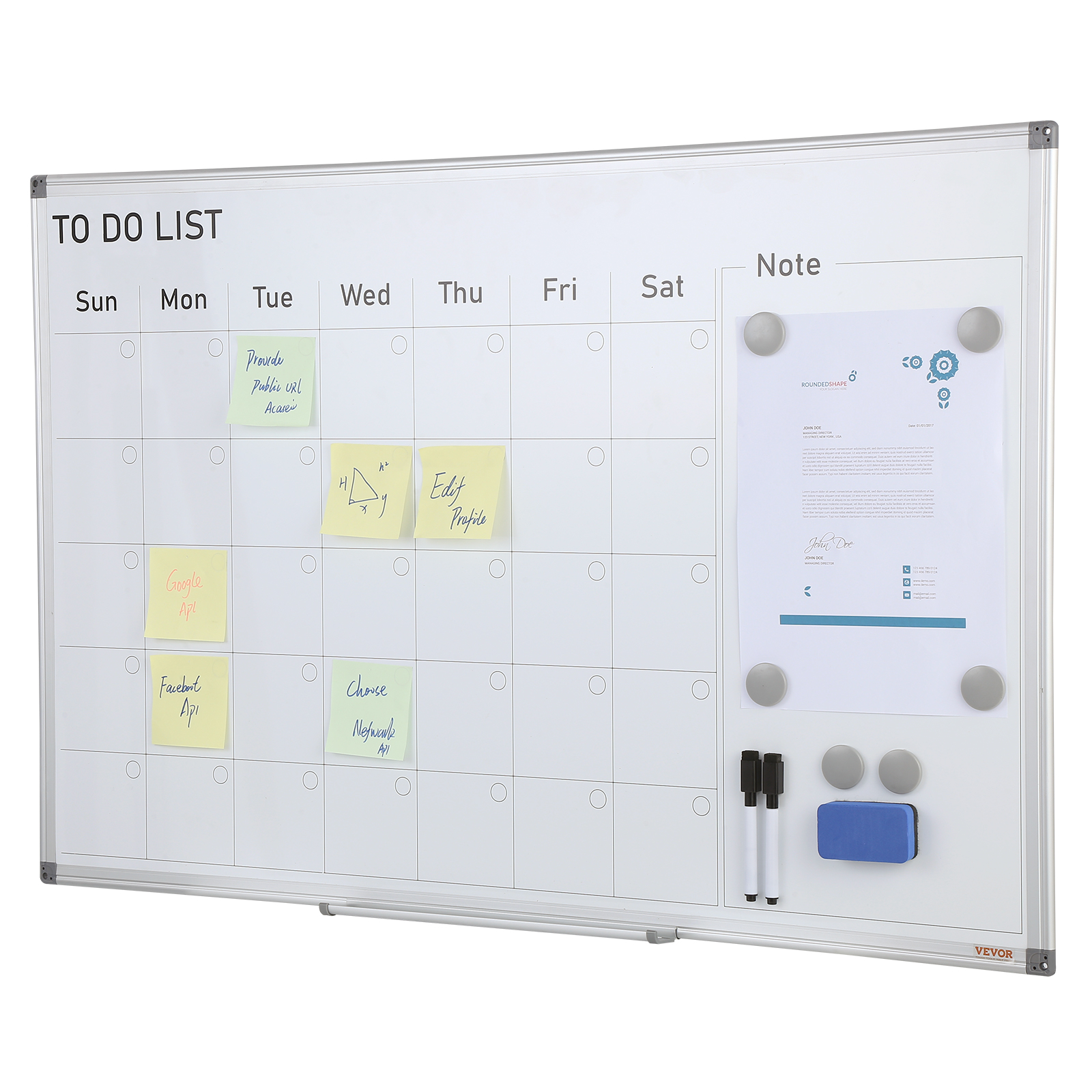 VEVOR Magnetic Whiteboard Mobile Whiteboard Rolling / Wall Mounted for Office