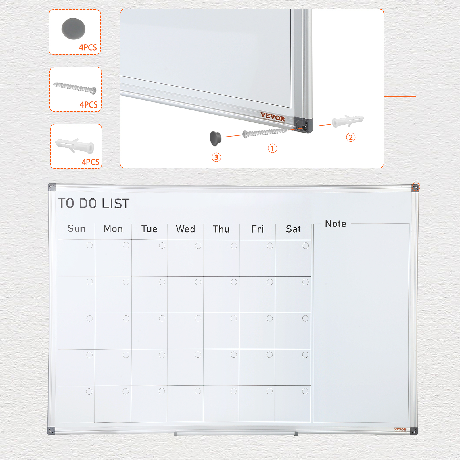 Dropship VEVOR Calendar Whiteboard, 36 X 24 Inches Magnetic Dry Erase  Calendar Board, Monthly Planner Whiteboard For Wall, 1 Magnetic Erase & 2  Dry Erase Marker & Movable Tray For Restaurant Office