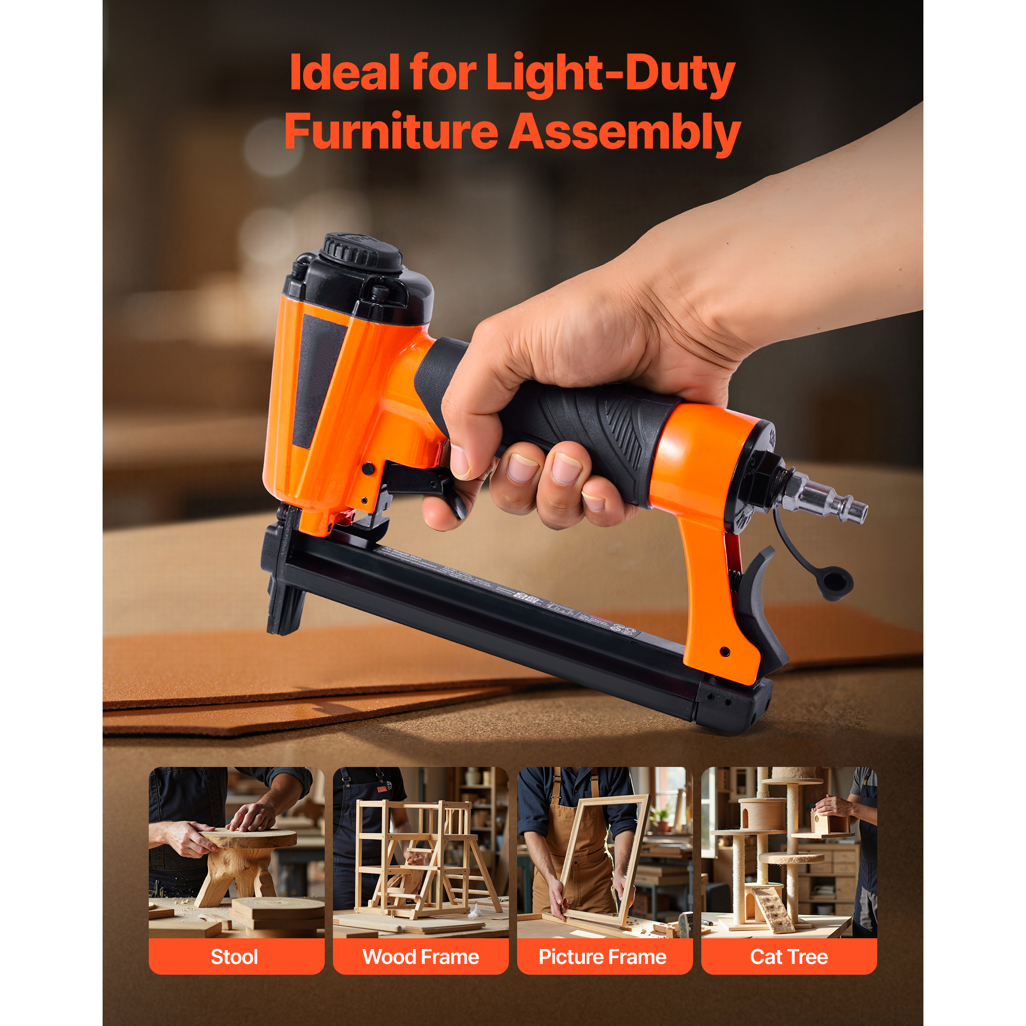 Mophorn Pneumatic Staple Gun, 20-Gauge T50 Upholstery Stapler for 10 ...