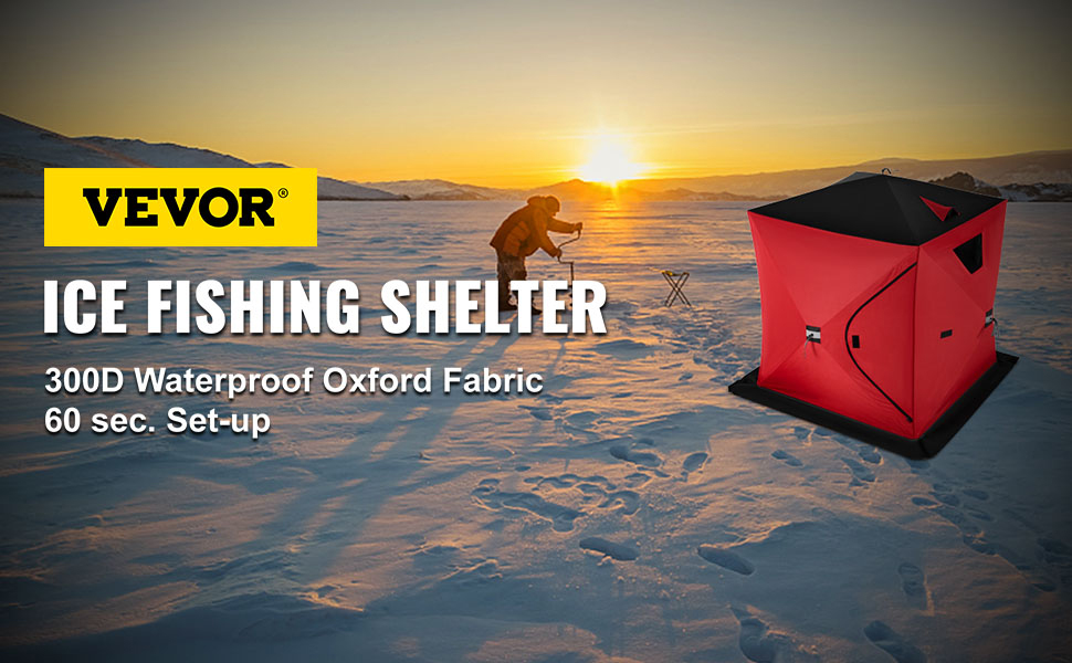 2-Person Ice Fishing Shelter Tent Portable Pop Up House Outdoor