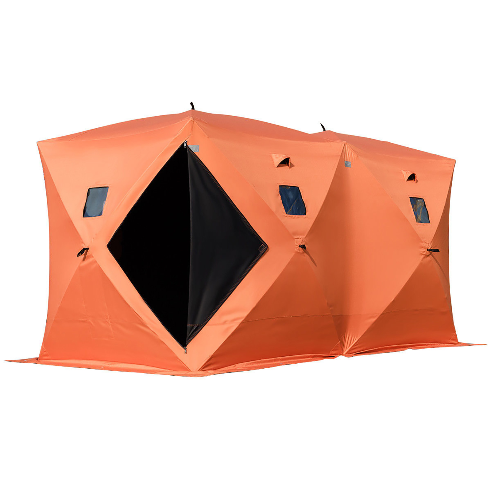Pop-up 8-person Ice Shelter Fishing Tent Shanty Anchors Stability 360x180x205CM 
