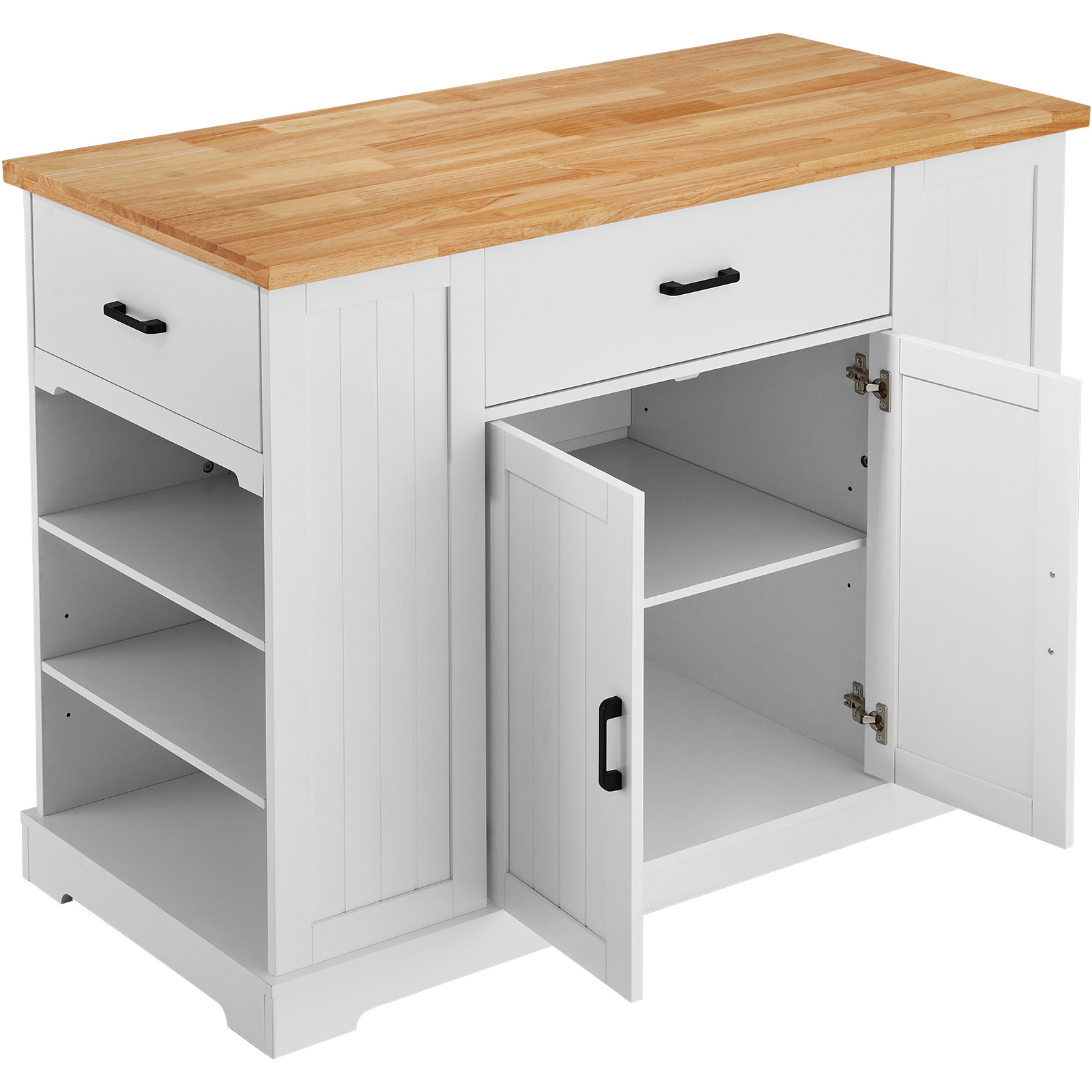 Drop-Leaf Kitchen Island Trolley Cart Wood Storage Cabinet w/ Drawers/Rack - Picture 84 of 110