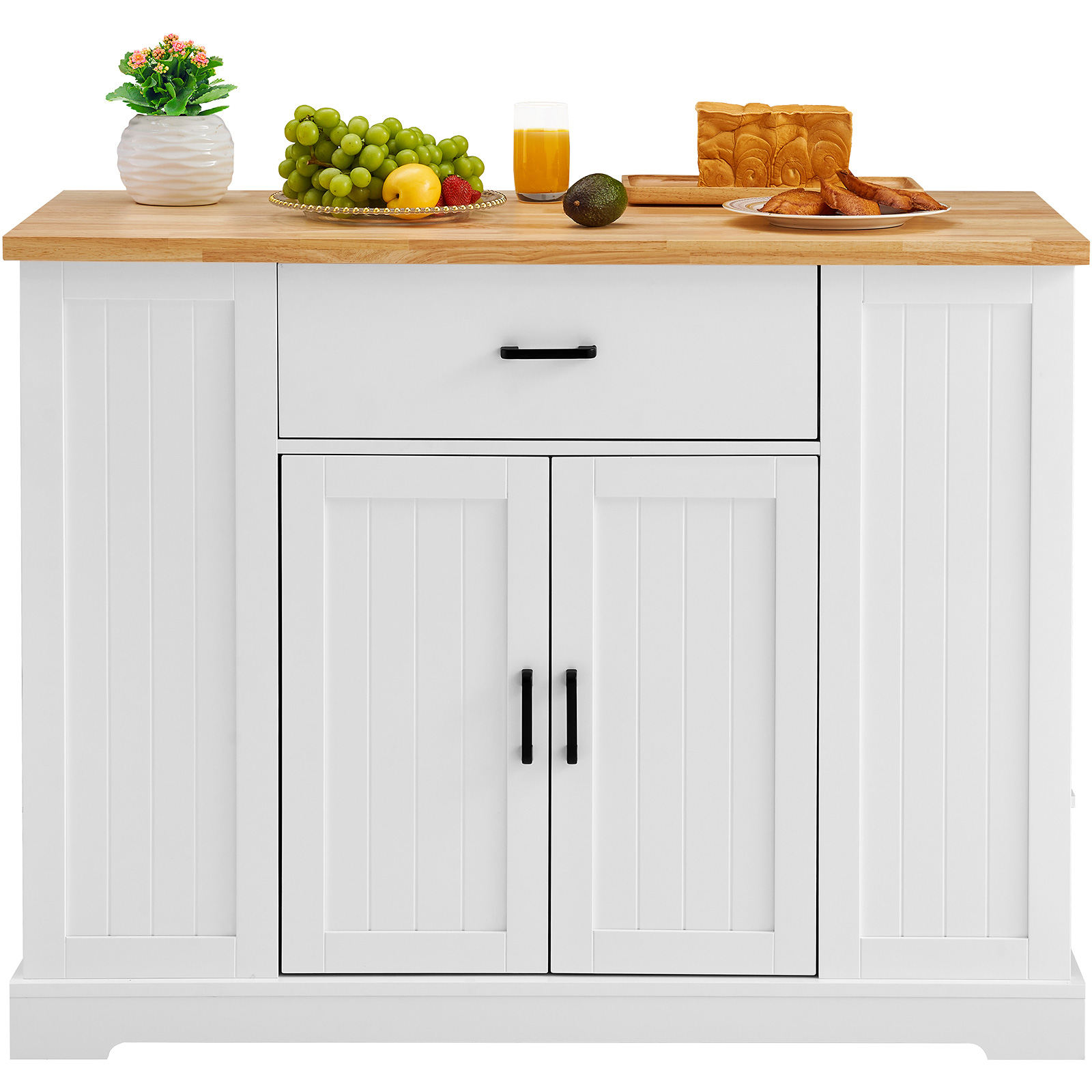 Drop-Leaf Kitchen Island Trolley Cart Wood Storage Cabinet w/ Drawers/Rack - Picture 85 of 110