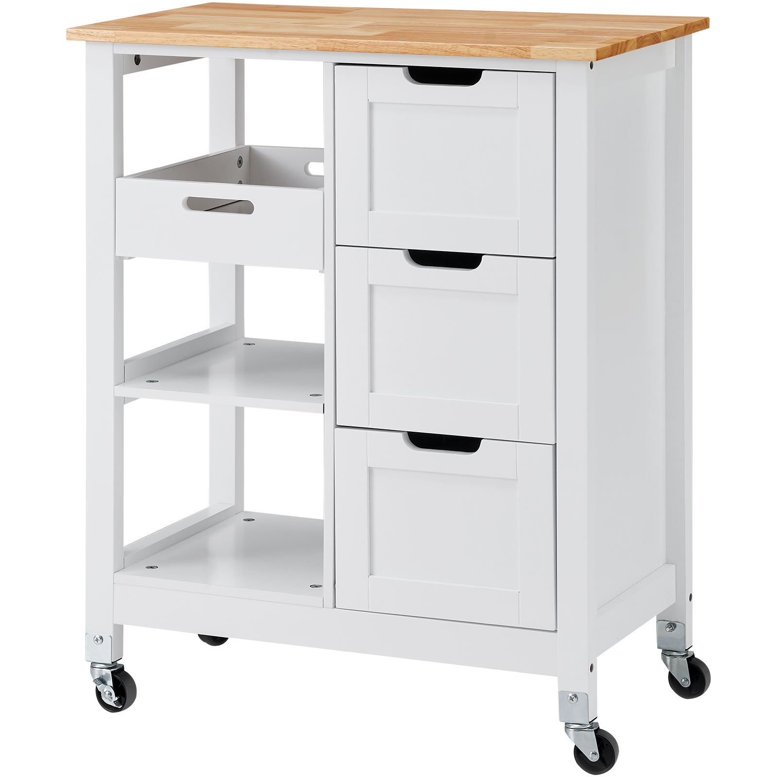 Drop-Leaf Kitchen Island Trolley Cart Wood Storage Cabinet w/ Drawers/Rack - Picture 51 of 110