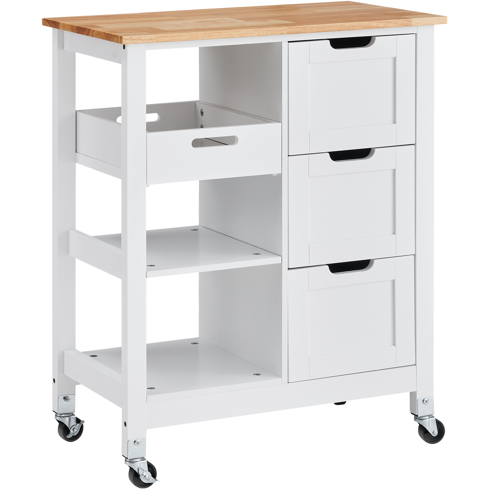 Drop-Leaf Kitchen Island Trolley Cart Wood Storage Cabinet w/ Drawers/Rack - Picture 61 of 110