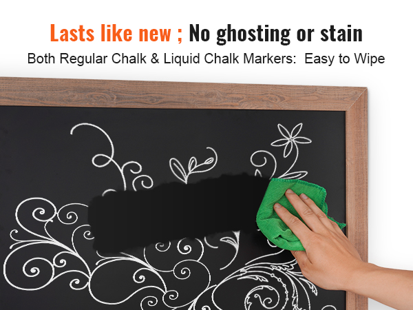 VEVOR Magnetic Chalk Board, Hanging Message Signs with Chalks & Eraser, Vintage Wooden Chalkboard Sign, Rustic Brown Framed Calendar and Bulletin Combo Boards, 18"x24", Kitchen, Home Decor, Wedding