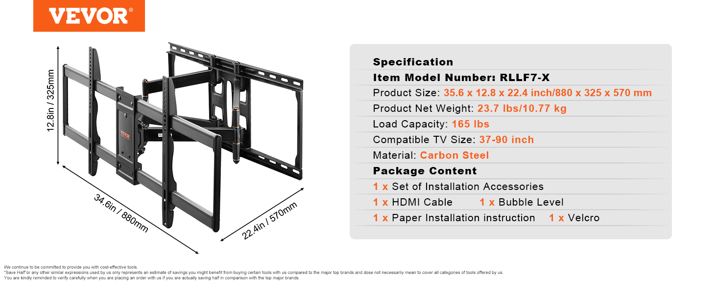 TV wall mounts,Full Motion,37-90 inch