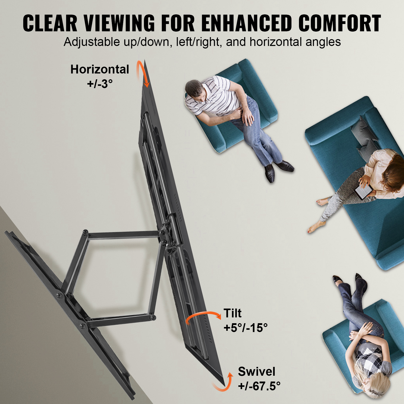 TV Wall Mount Full Motion for Most 26-90 inch TVs with Articulating Arms - Picture 41 of 50