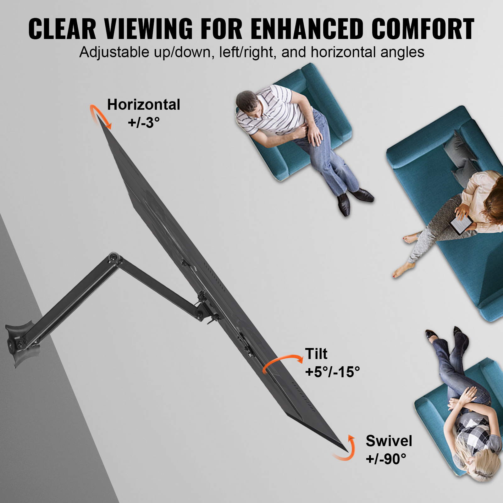 TV Wall Mount Full Motion for Most 26-90 inch TVs with Articulating Arms - Picture 17 of 50