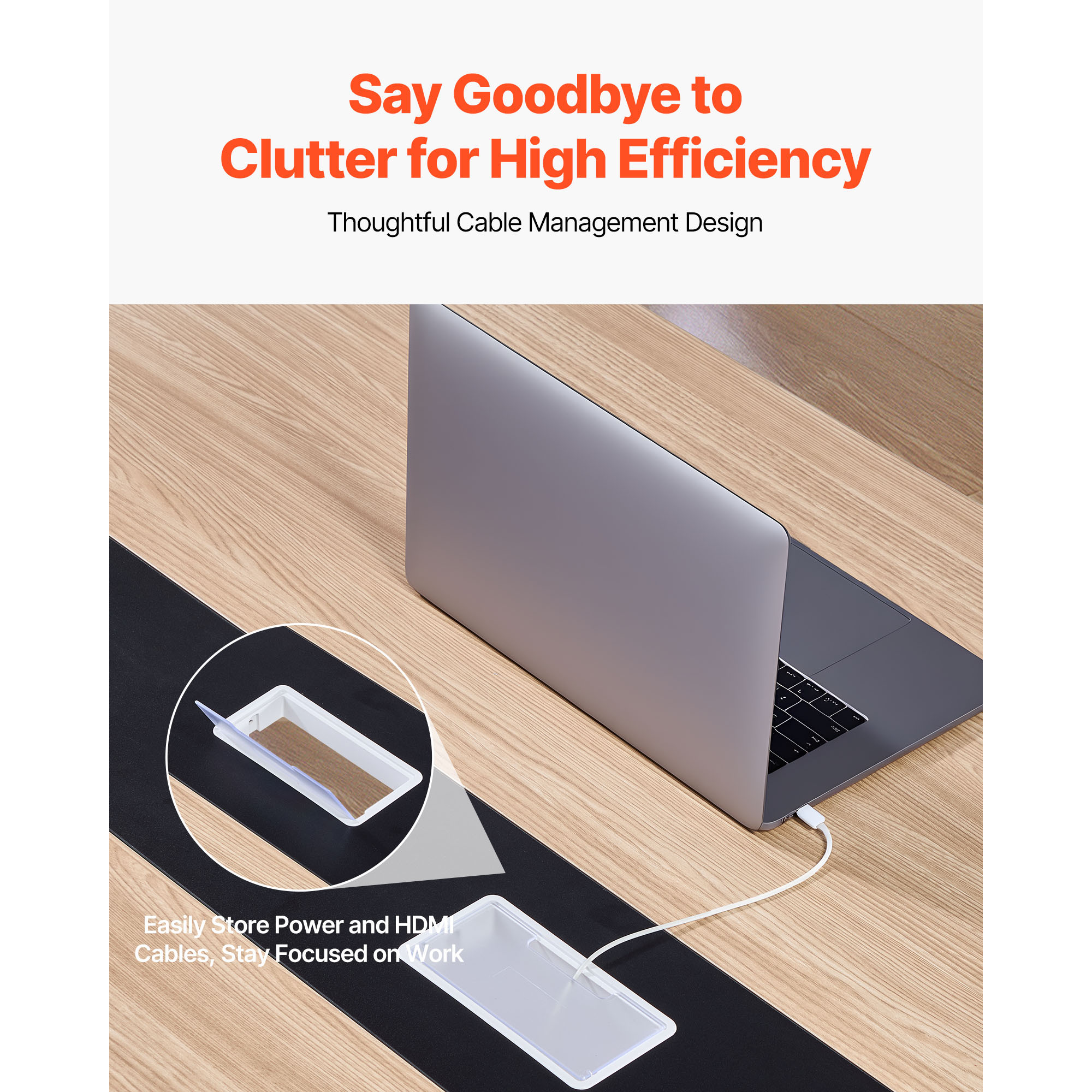 Uimoso Conference Table 6/8ft Rectangle/Boat Shape for Office Meetings