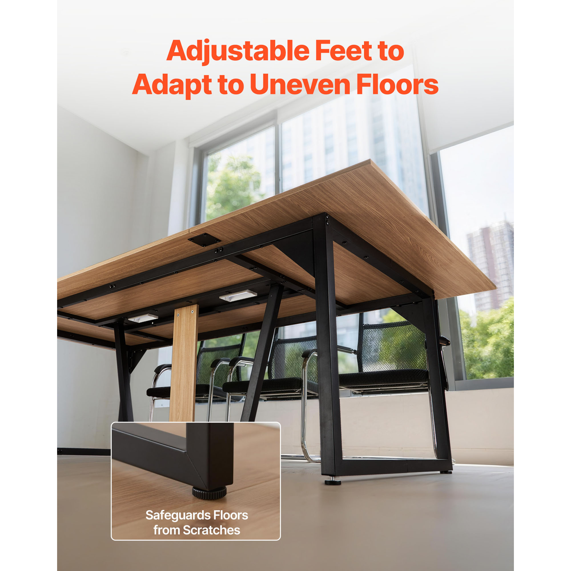 Uimoso Conference Table 6/8ft Rectangle/Boat Shape for Office Meetings