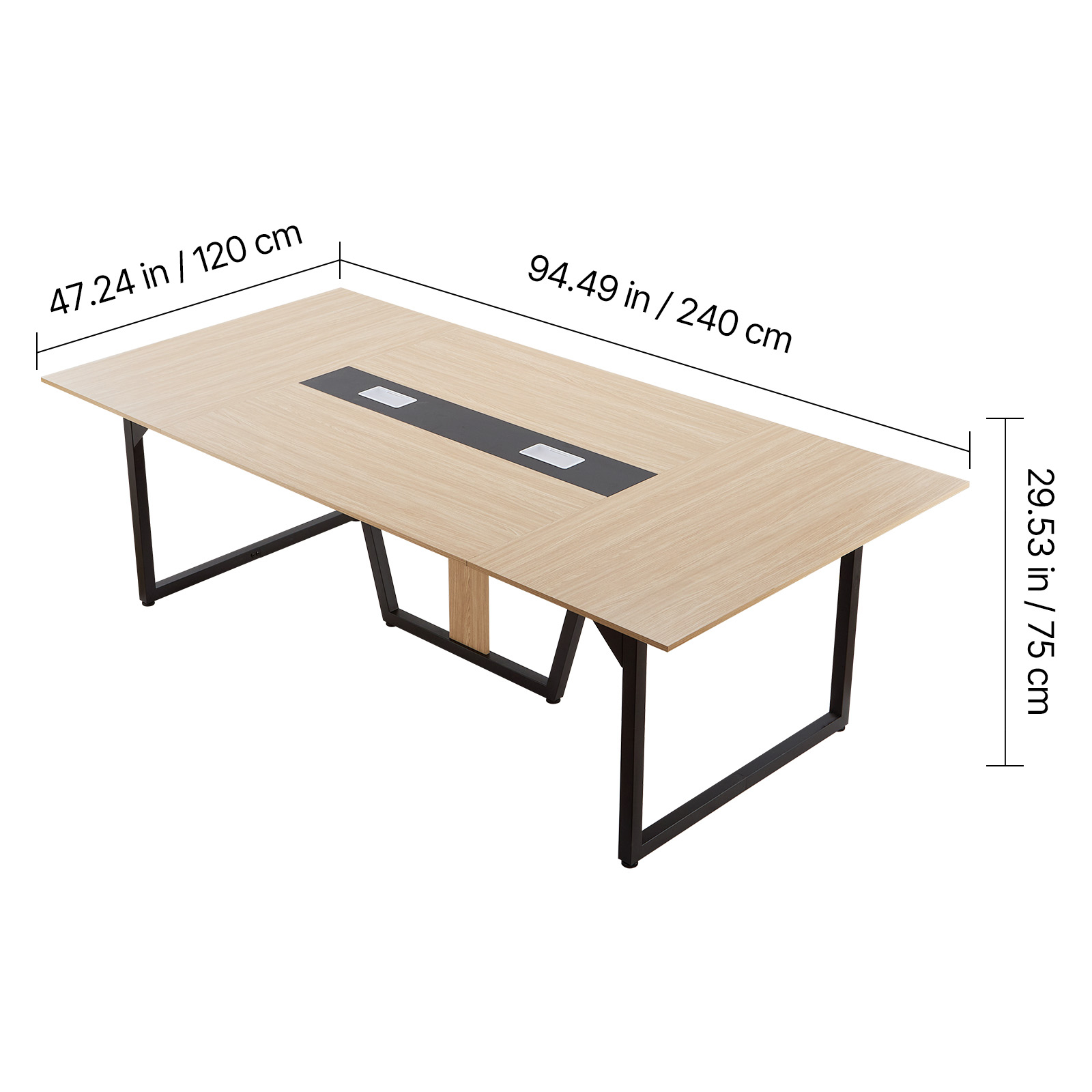 Uimoso Conference Table 6/8ft Rectangle/Boat Shape for Office Meetings