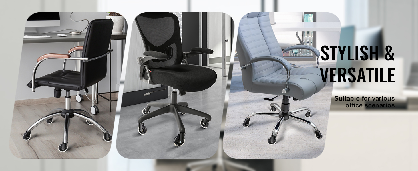  Ruedas de repuesto para silla de oficina para alfombras, madera  y azulejos, juego de 5 ruedas para sillas de oficina de alta calidad para  silla de trabajo y juegos, rueda de