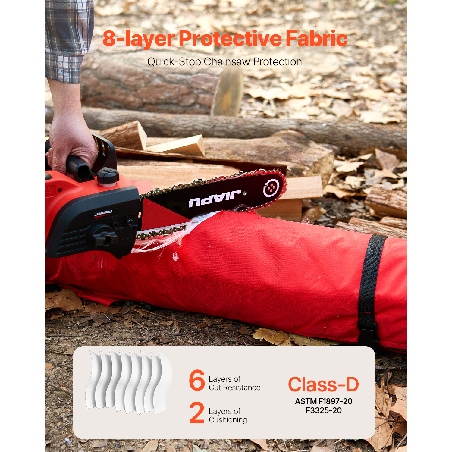 Chainsaw Chaps 34.25"-39.7" Apron Style Forestry Chainsaw Safety Chaps Class D C