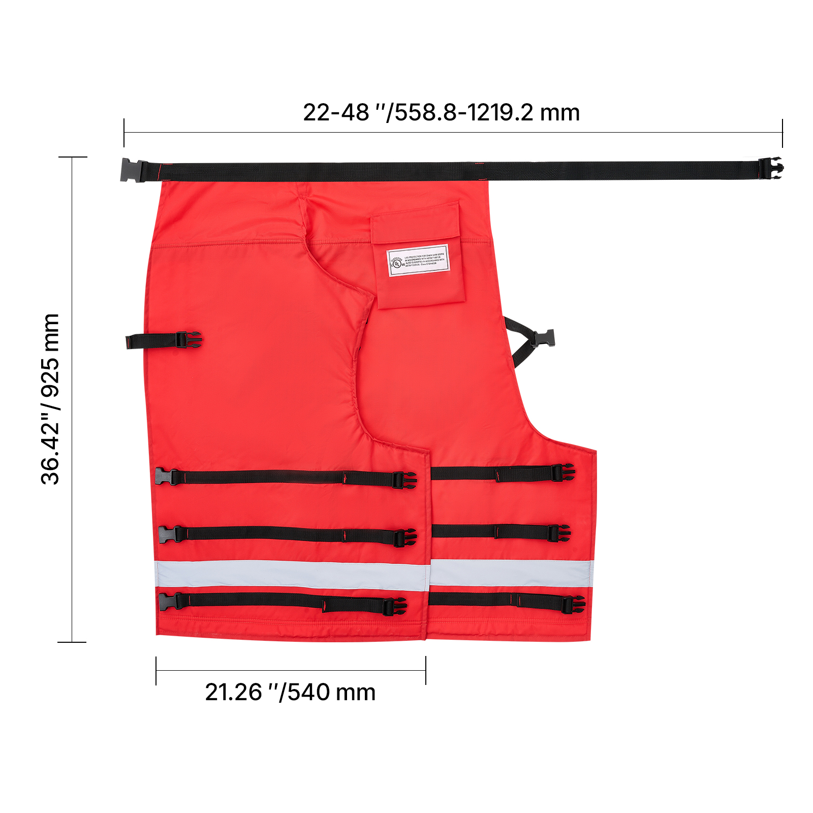 Chainsaw Chaps 34.25"-39.7" Apron Style Forestry Chainsaw Safety Chaps Class D C