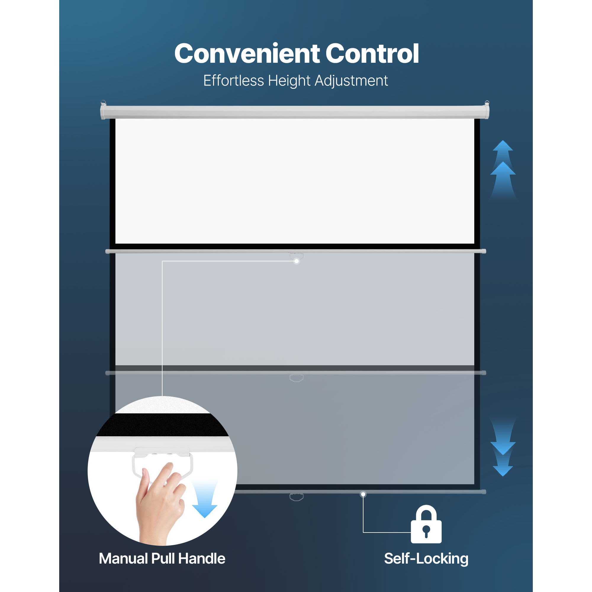 Uimoso Manual/Motorized Projection Screen 72-150 in Wall-Mount Display Screen