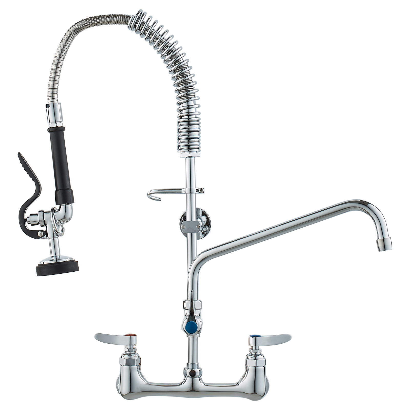 Commercial Pre-Rinse Kitchen Sink Faucet w/ Sprayer Mixer Tap 21-47in - Picture 15 of 86
