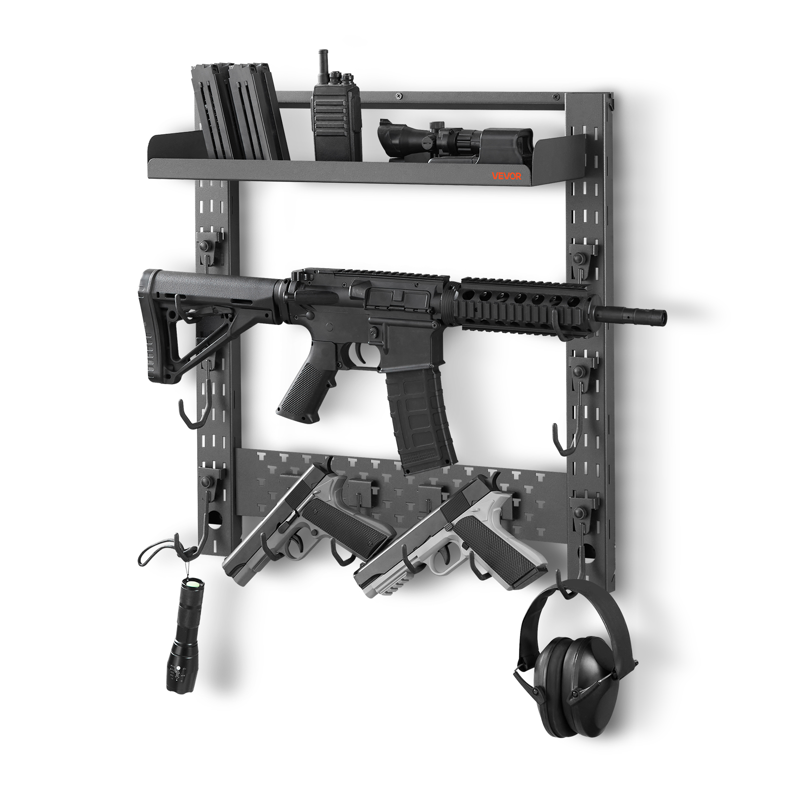 Tactcal Gun Rack VEVOR Gun Rack Wall Mount/Floor Standing Tactical Rack Holds 2/3/4/5/6 ...