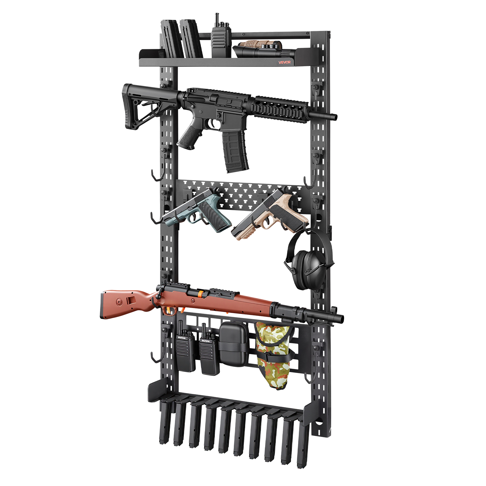 VEVOR Gun Rack Wall Mount/Floor Standing Tactical Rack Holds 2/3/4/5/6 ...