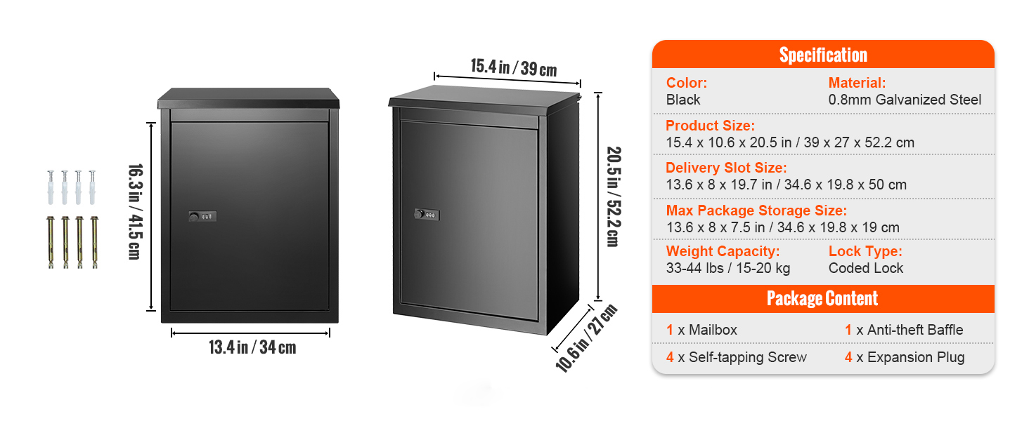 Parcel Mailbox A100 1.11w