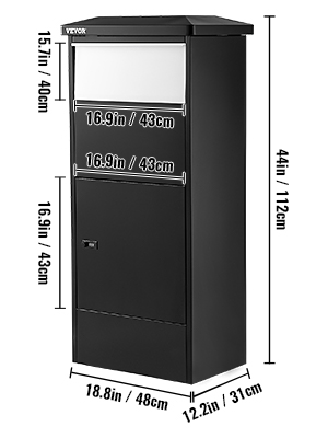 Package Delivery Drop Box,Parcel Mailbox,18.9''x12''x44''