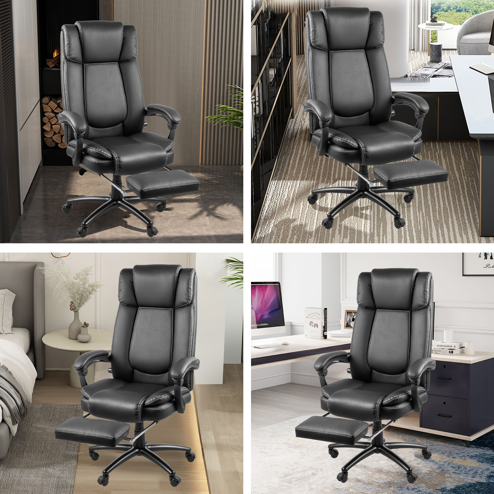 Big and Tall 500lb Executive Office Chair with Quiet Rubber Wheels