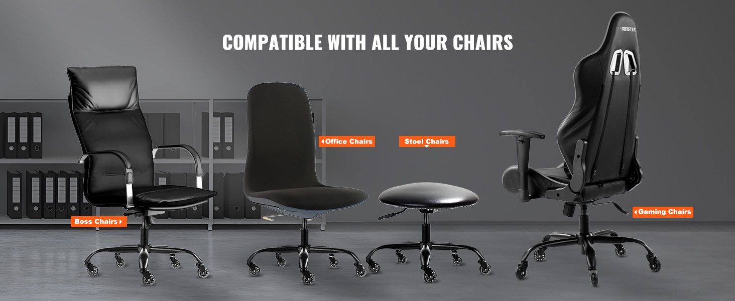 Base Sostitutiva Per Sedia Da Ufficio VEVOR - Universale 710mm, 5 Rotelle, Portata 1134kg, Nera