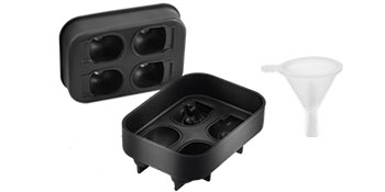 VEVOR Skull Ice Cube Tray 4-Grid Skull Ice Ball Maker 1.6 in.x1.8 in. Each  Flexible Black Silicone Ice Tray with Lid & Funnel BJLJTBG4G00000001V0 -  The Home Depot
