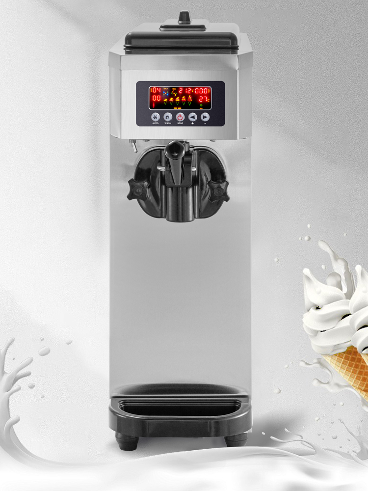 VEVOR Commercial Ice Cream Maker Single Flavor 4.7 - 5.3 Gallons Per Hour  Soft-Serve Ice Cream Machine 1800W with LCD Panel, Stainless Steel 