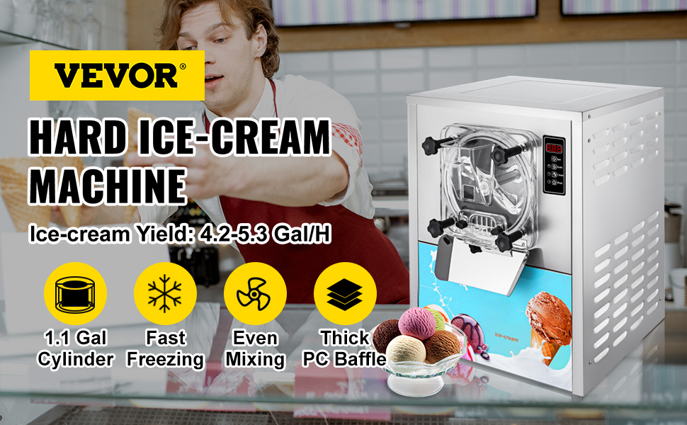 Machine à crème glacée dure Machine à crème glacée commerciale de bureau  Machine de fabrication de