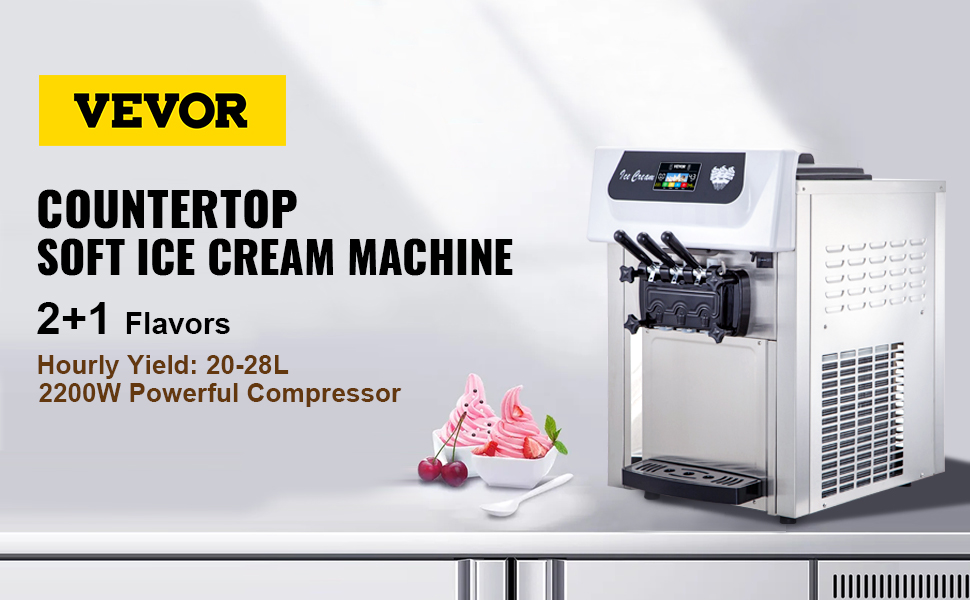Soft Ice Cream Machine Commercial 3 Flavors Frozen Yogurt Machine Multi  Functional Popsicle Machine
