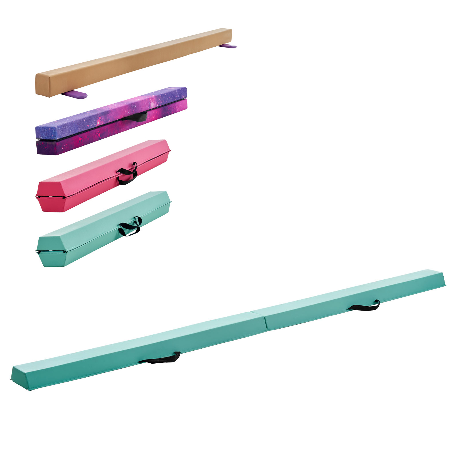 Uimoso 8FT Adjustable Folding Gymnastics Balance Beam in Gal