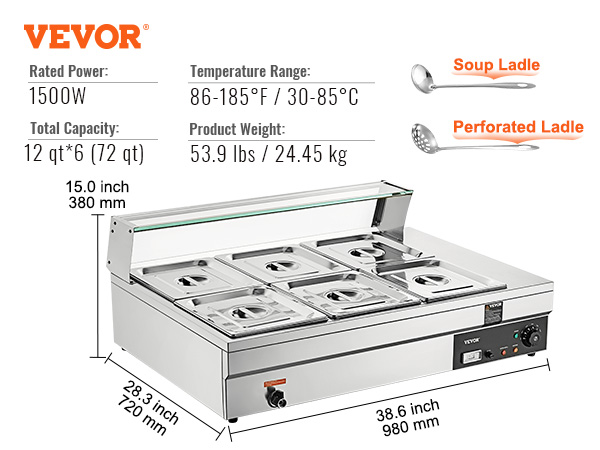 Dropship VEVOR Electric Buffet Server & Food Warmer, 25.6 X 15 Portable  Stainless Steel Chafing Dish Set With Temp Control & Oven-Safe Pan, Perfect  For Catering, Parties, Events, Entertaining, Silver, ETL to