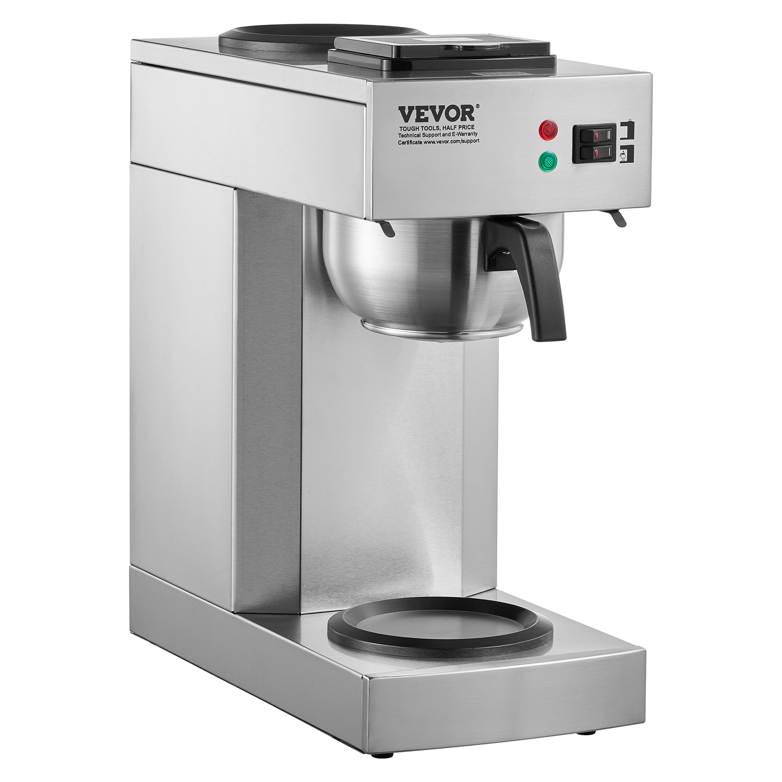 12-Cup Commercial Drip Coffee Maker w/ Thermal/Glass Carafe (and Warmer) Office