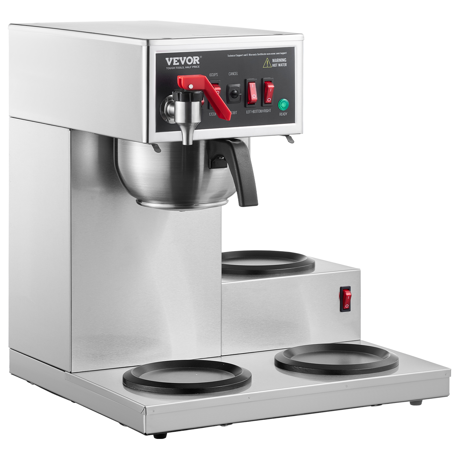 12-Cup Commercial Drip Coffee Maker w/ Thermal/Glass Carafe (and Warmer) Office