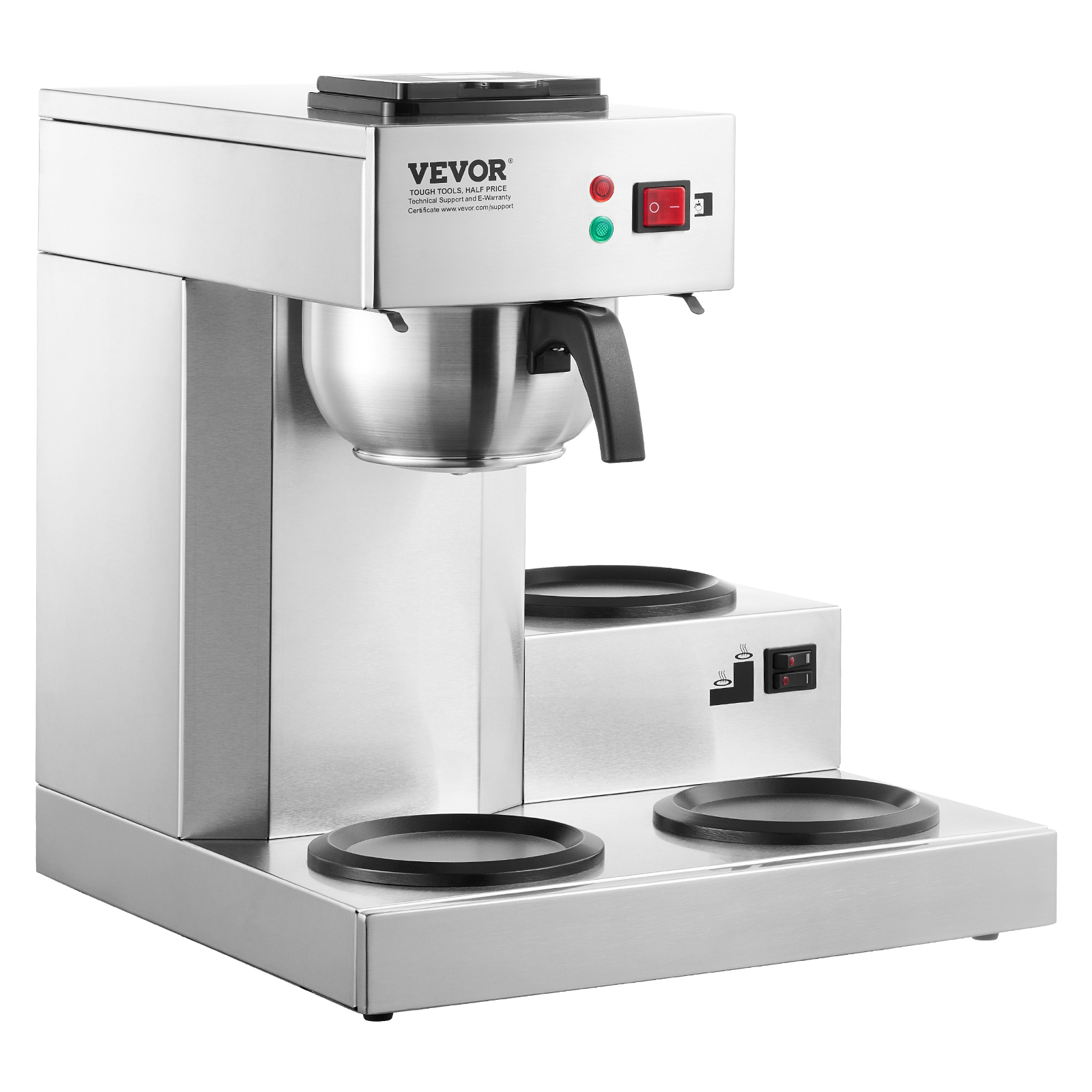 12-Cup Commercial Drip Coffee Maker w/ Thermal/Glass Carafe (and Warmer) Office