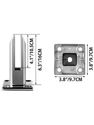 Glass Railing Clamp, Spigot, Stainless Steel